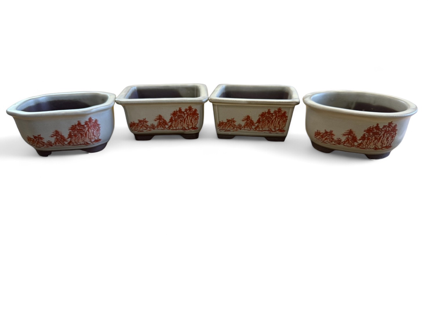 【古多】一陶園 山文 左楽 不二 他 在銘 時代盆栽鉢10点 植木鉢 ミニ鉢◆在銘/花器/華道具/古美術/時代品